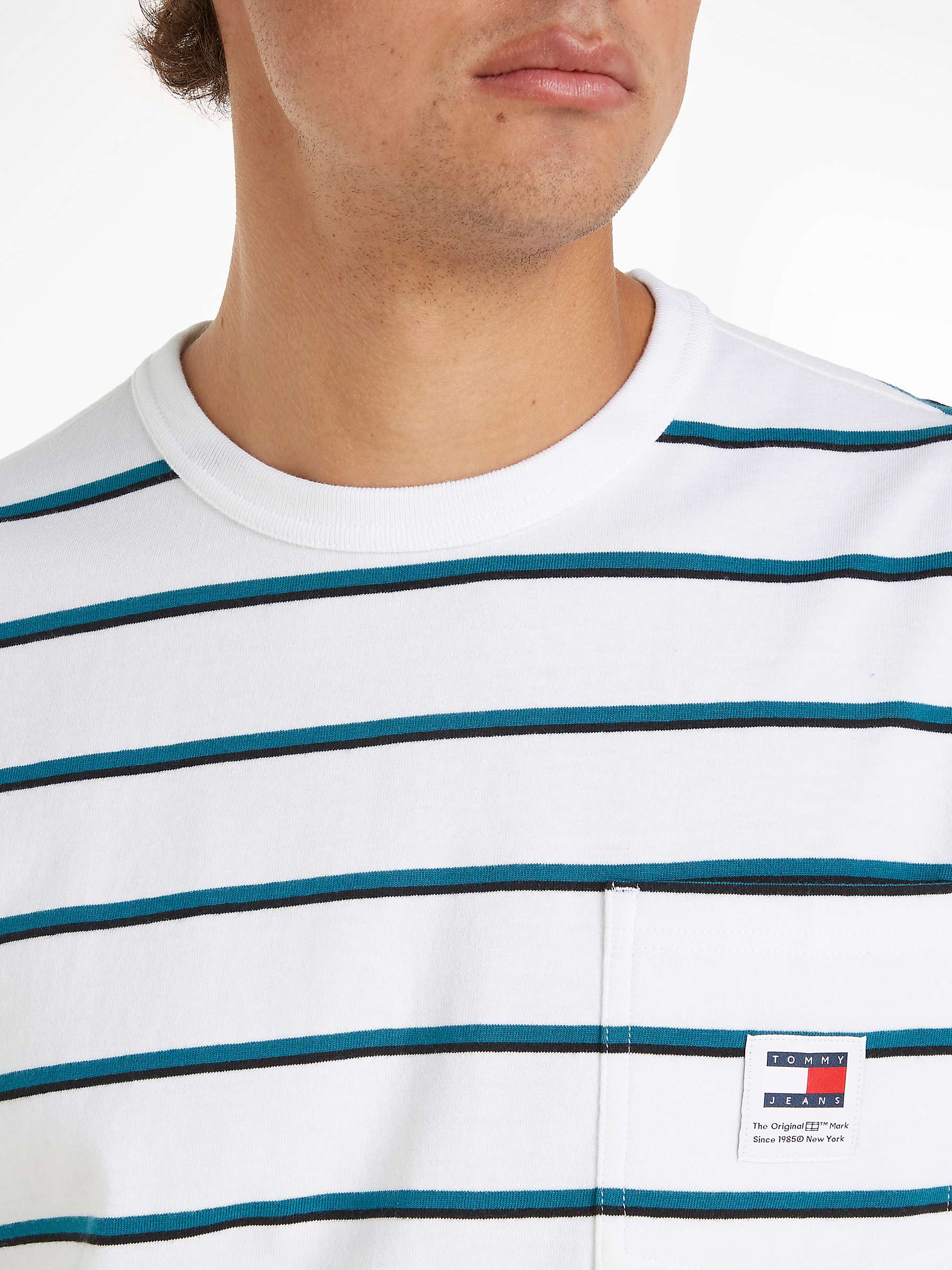 Buy Tommy Hilfiger Easy Stripe T-Shirt, White/Blue Online at johnlewis.com