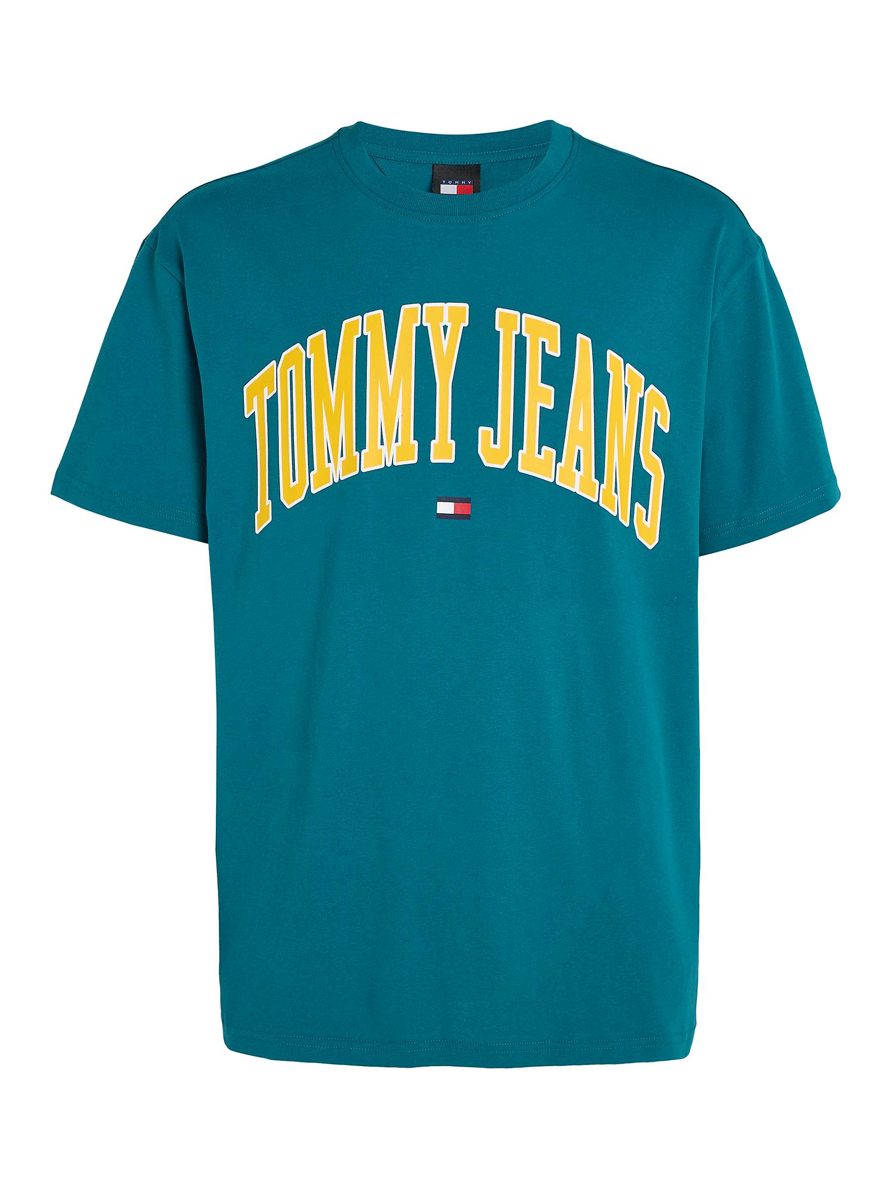 Buy Tommy Jeans Logo Pop Colour T-Shirt, Timeless Teal Online at johnlewis.com