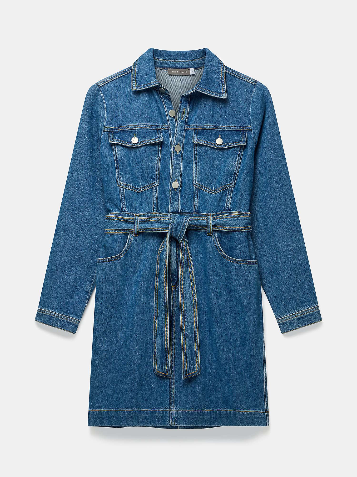 Buy Mint Velvet Denim Mini Shirt Dress, Blue Online at johnlewis.com