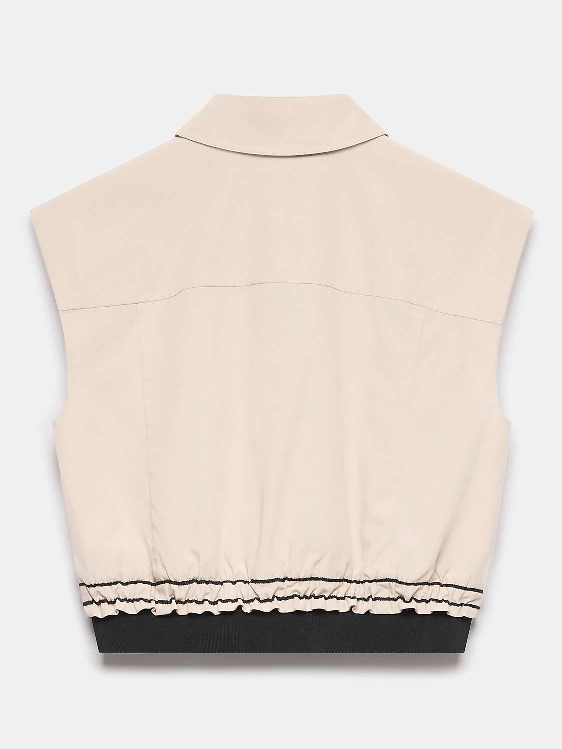 Buy Mint Velvet Cropped Gathered Waist Sleeveless Shirt, Beige Online at johnlewis.com