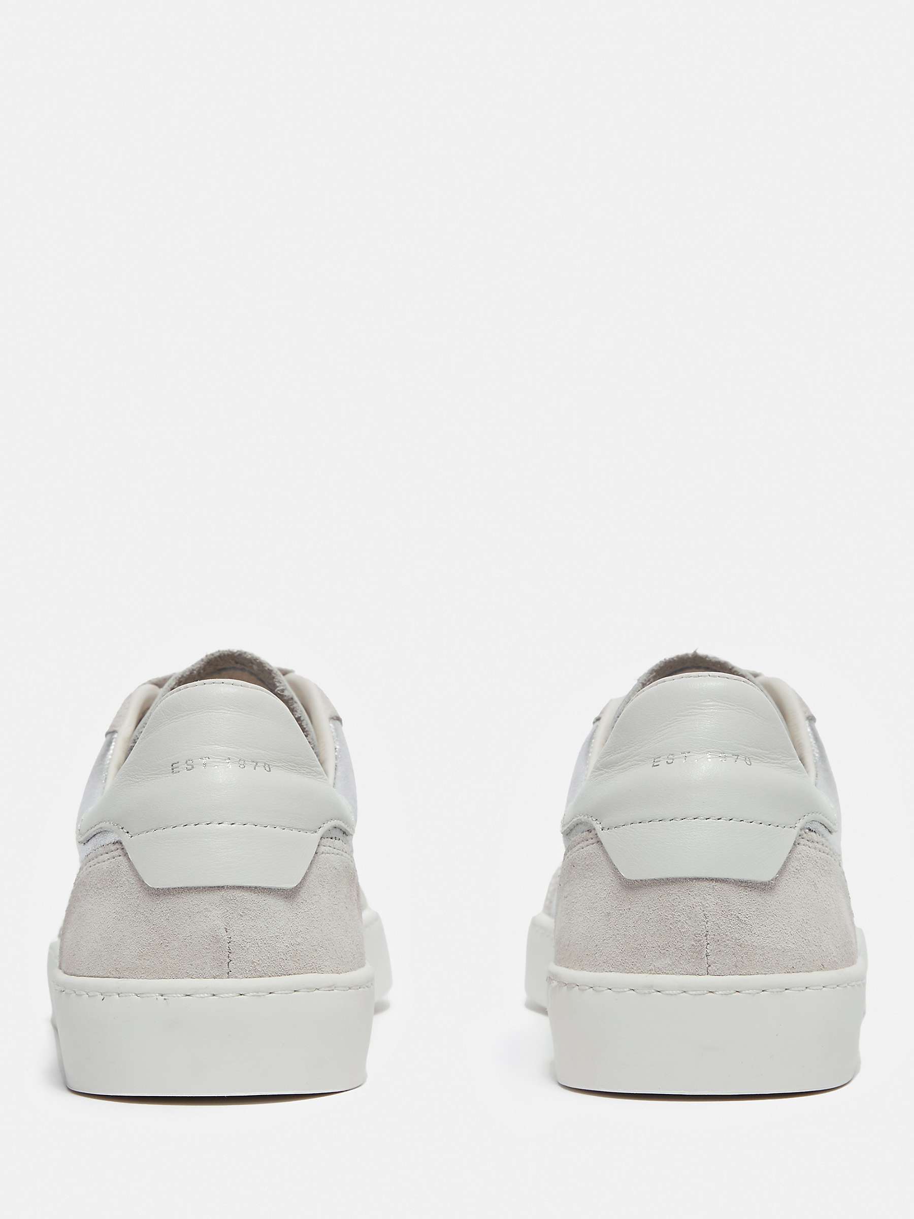 Buy Jigsaw Classic Low Top Leather Trainers, Silver Online at johnlewis.com