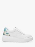 Moda in Pelle Althea Slip On Leather Wedge Trainers, White/Multi