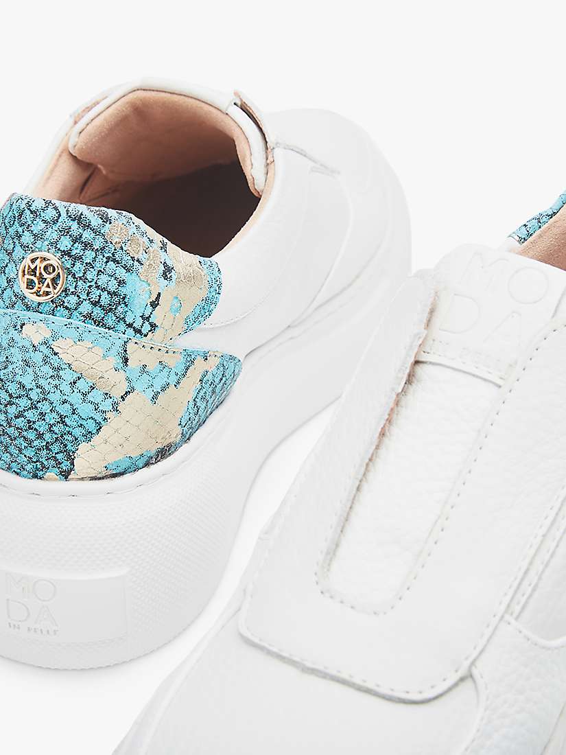 Buy Moda in Pelle Althea Slip On Leather Wedge Trainers, White/Multi Online at johnlewis.com