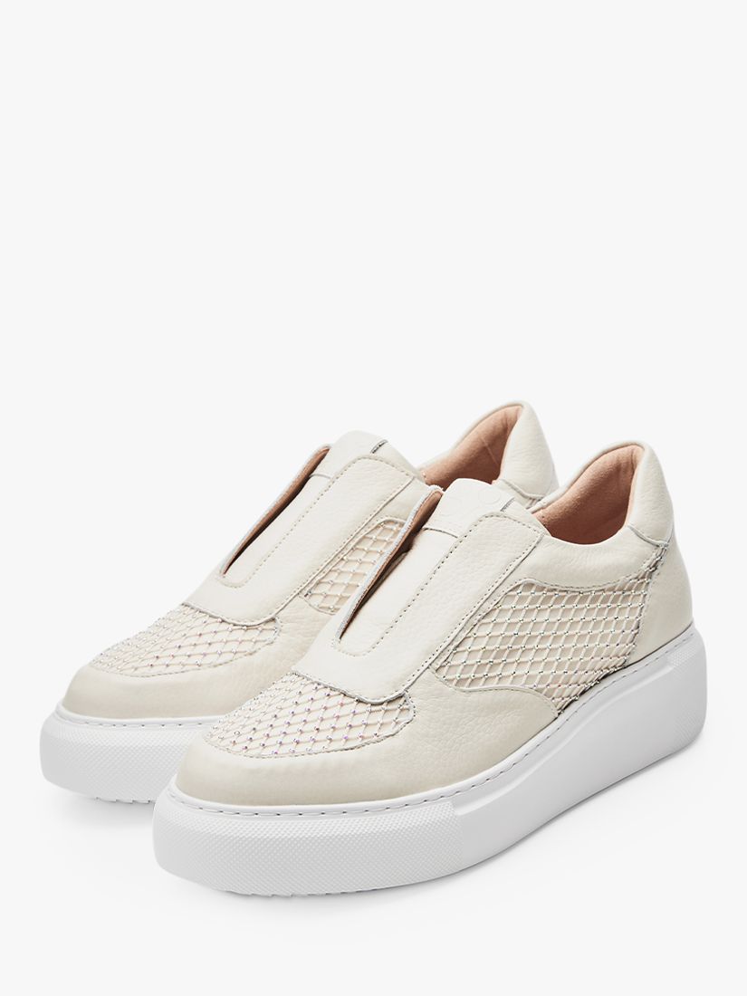 Buy Moda in Pelle Althea Slip On Leather Wedge Trainers, Off White Online at johnlewis.com
