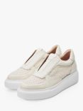 Moda in Pelle Althea Slip On Leather Wedge Trainers, Off White