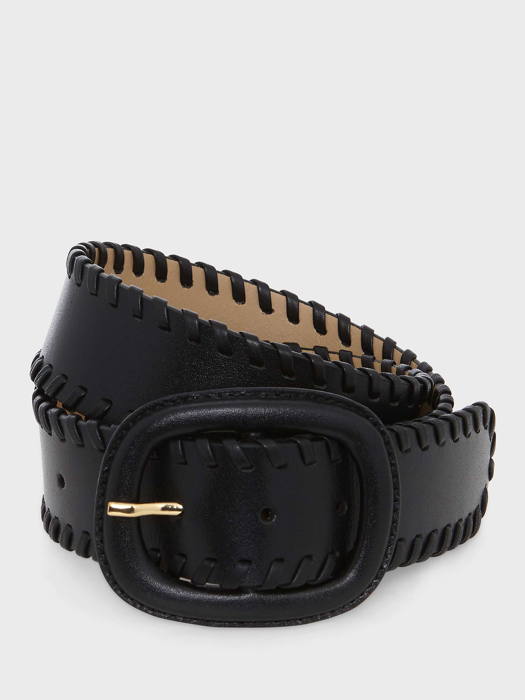 Buy Hobbs Savannah Leather Belt, Black Online at johnlewis.com