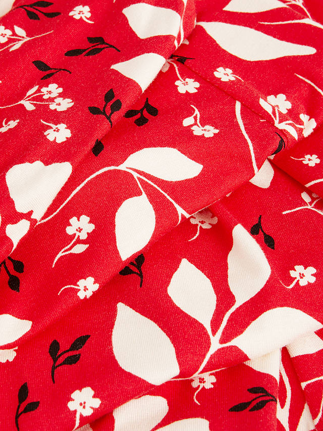 Hobbs Gabi Floral Midi Jersey Dress, Red/Multi