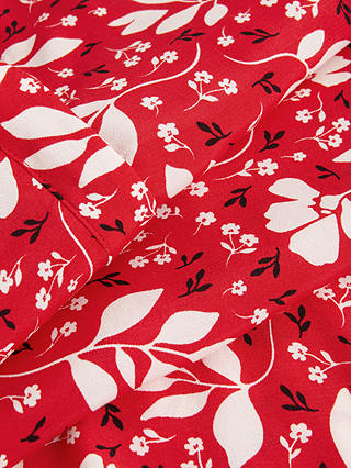Hobbs Essie Floral Notch Neck Blouse, Red/Multi