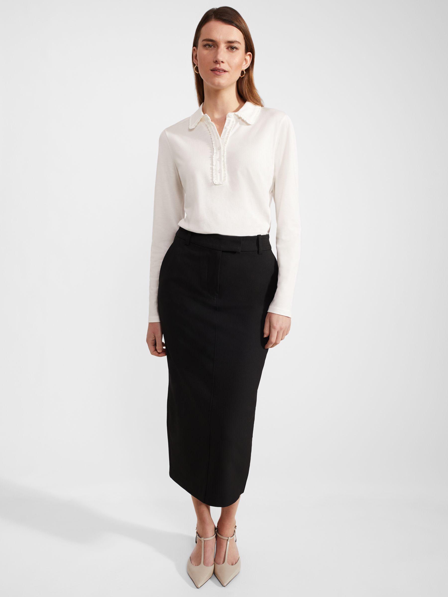 Hobbs Philippa Collared Blouse, Ivory at John Lewis & Partners