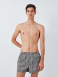 John Lewis Organic Cotton Woven Art Deco Print Boxers, Pack of 3, Black & Grey