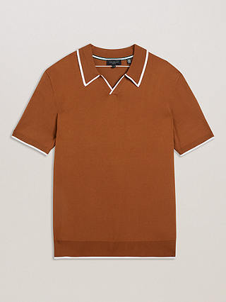 Ted Baker Stortfo Knit Polo Top, Brown