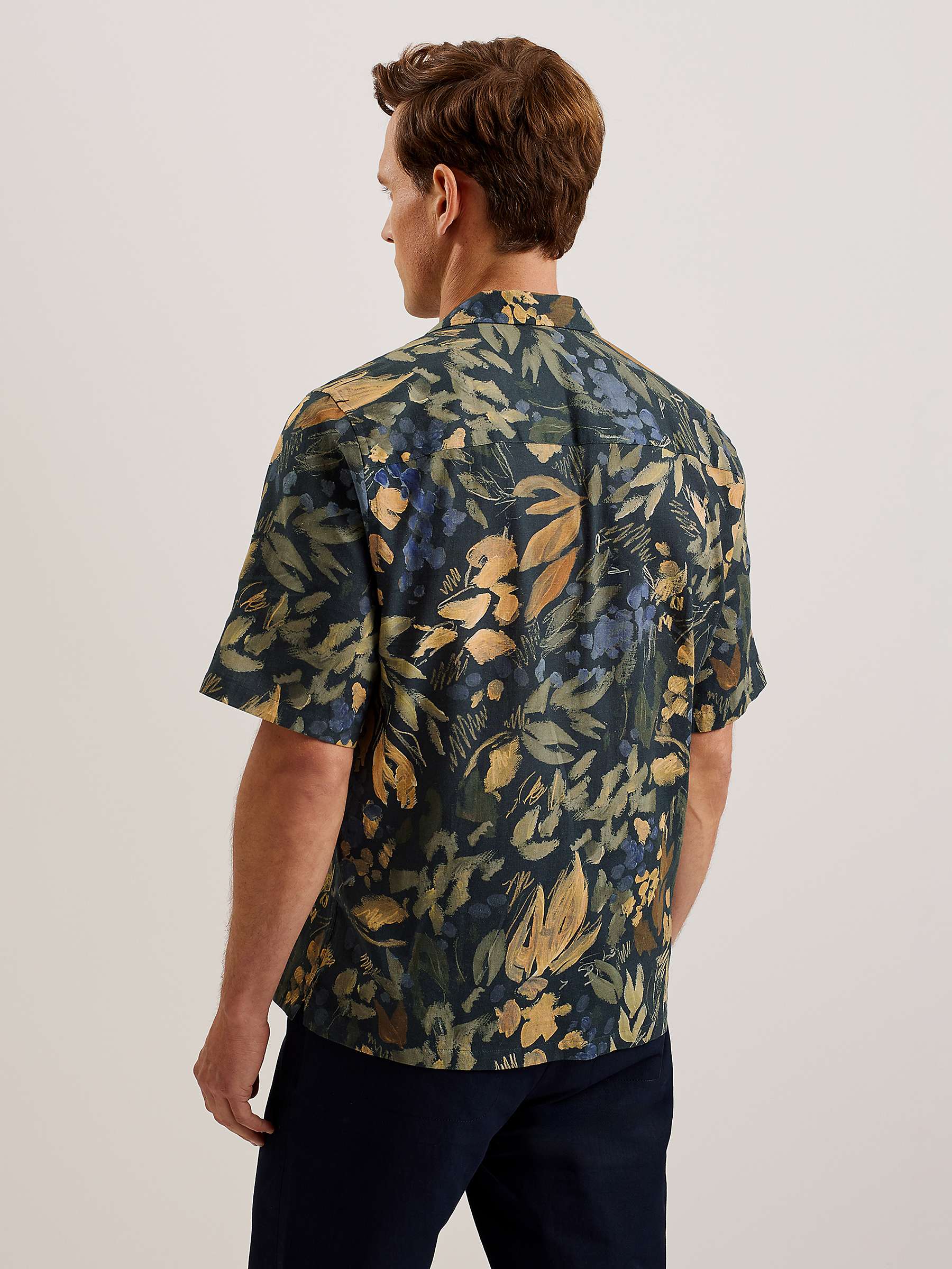 Buy Ted Baker Moselle Short Sleeve Floral Shirt, Black/Multi Online at johnlewis.com