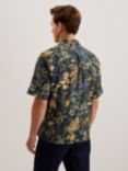 Ted Baker Moselle Short Sleeve Floral Shirt, Black/Multi, Black/Multi