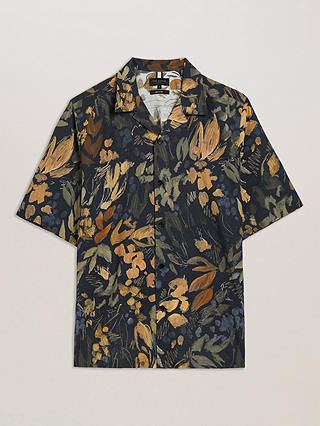 Ted Baker Moselle Short Sleeve Floral Shirt, Black/Multi