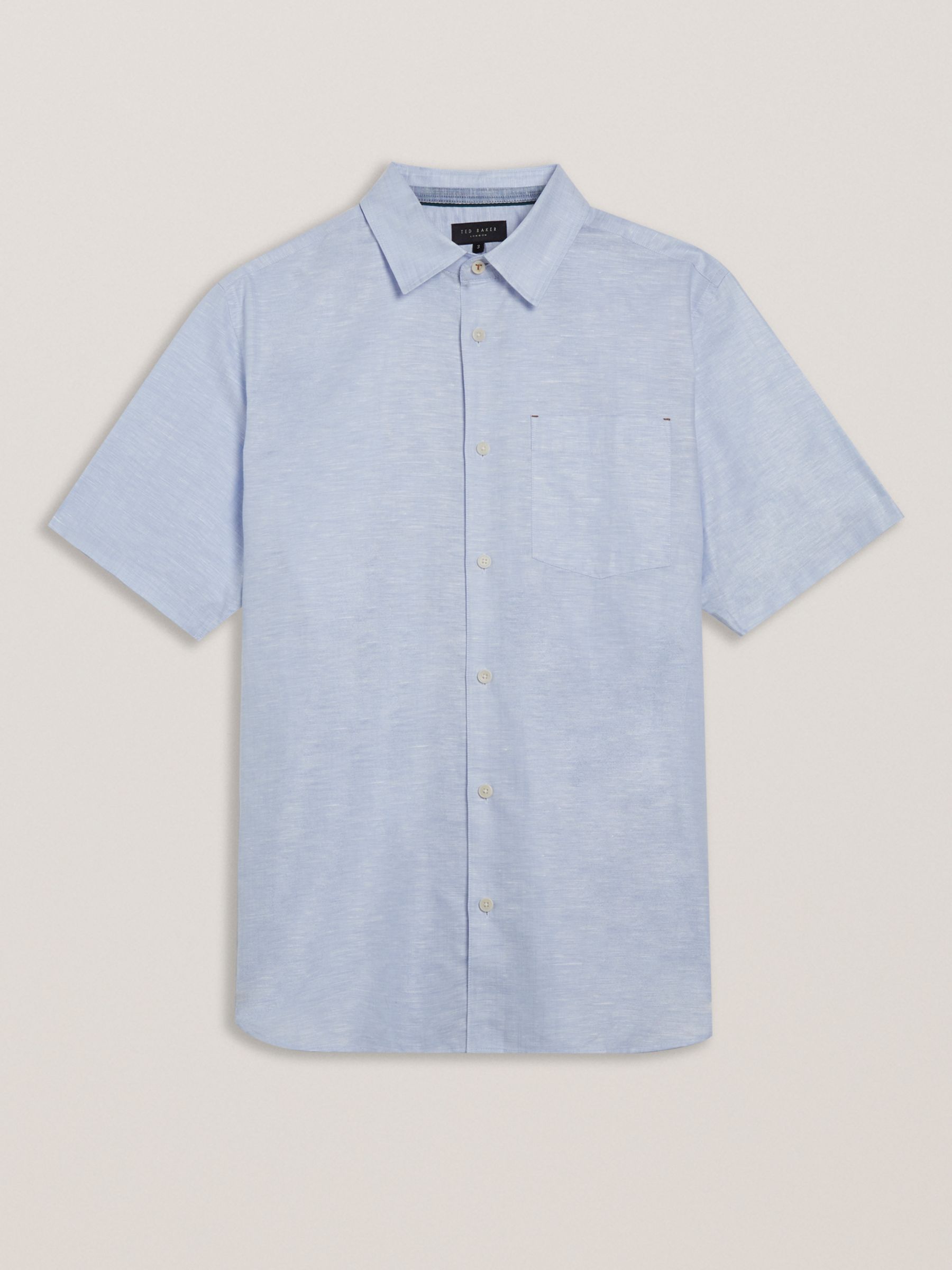 Ted Baker Palomas Short Sleeve Shirt, Blue Mid, XS