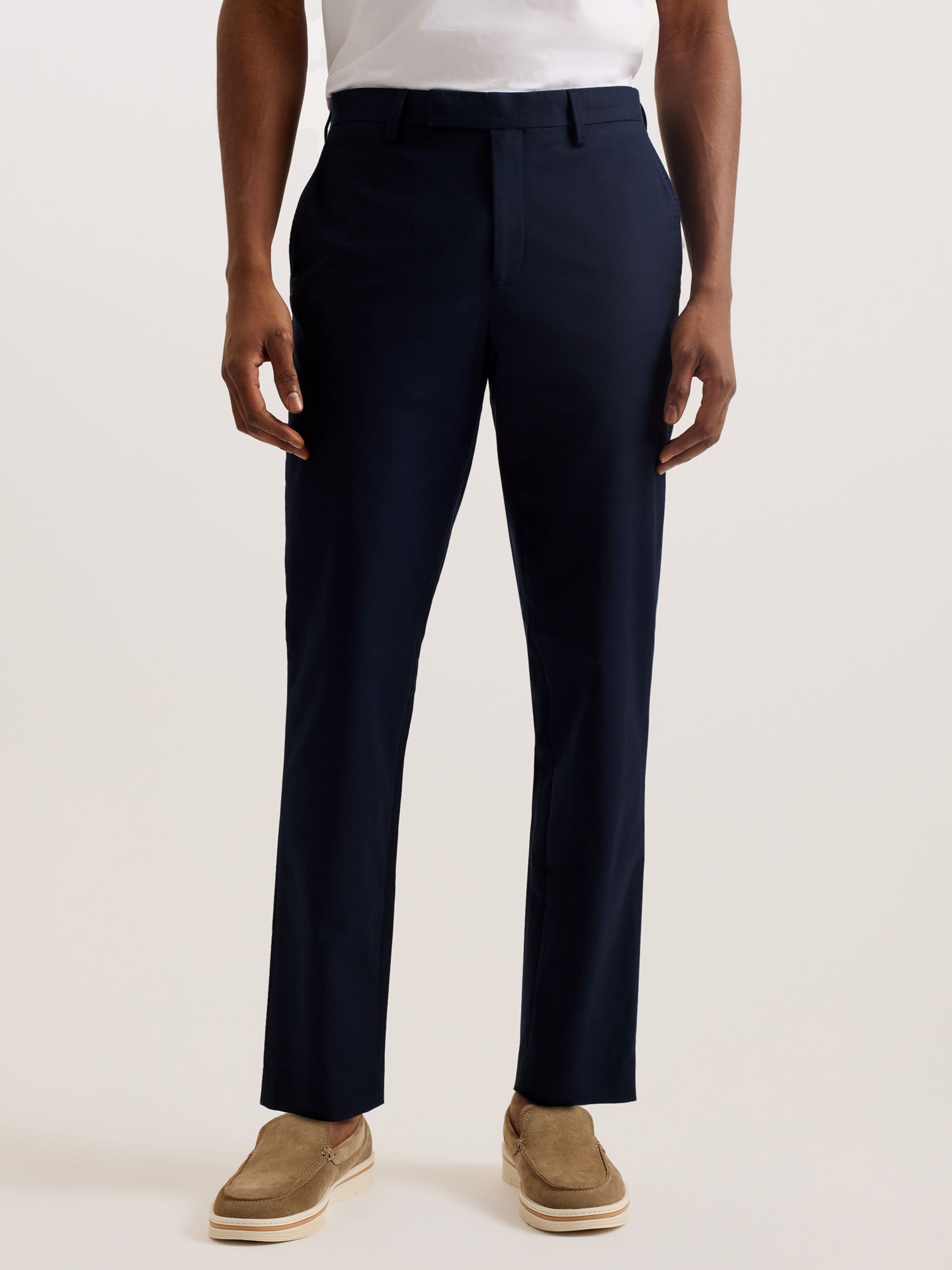 Buy Ted Baker Felixt Slim Fit Cotton Tailored Trousers, Black Online at johnlewis.com