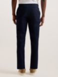 Ted Baker Felixt Slim Fit Cotton Tailored Trousers, Black, Navy