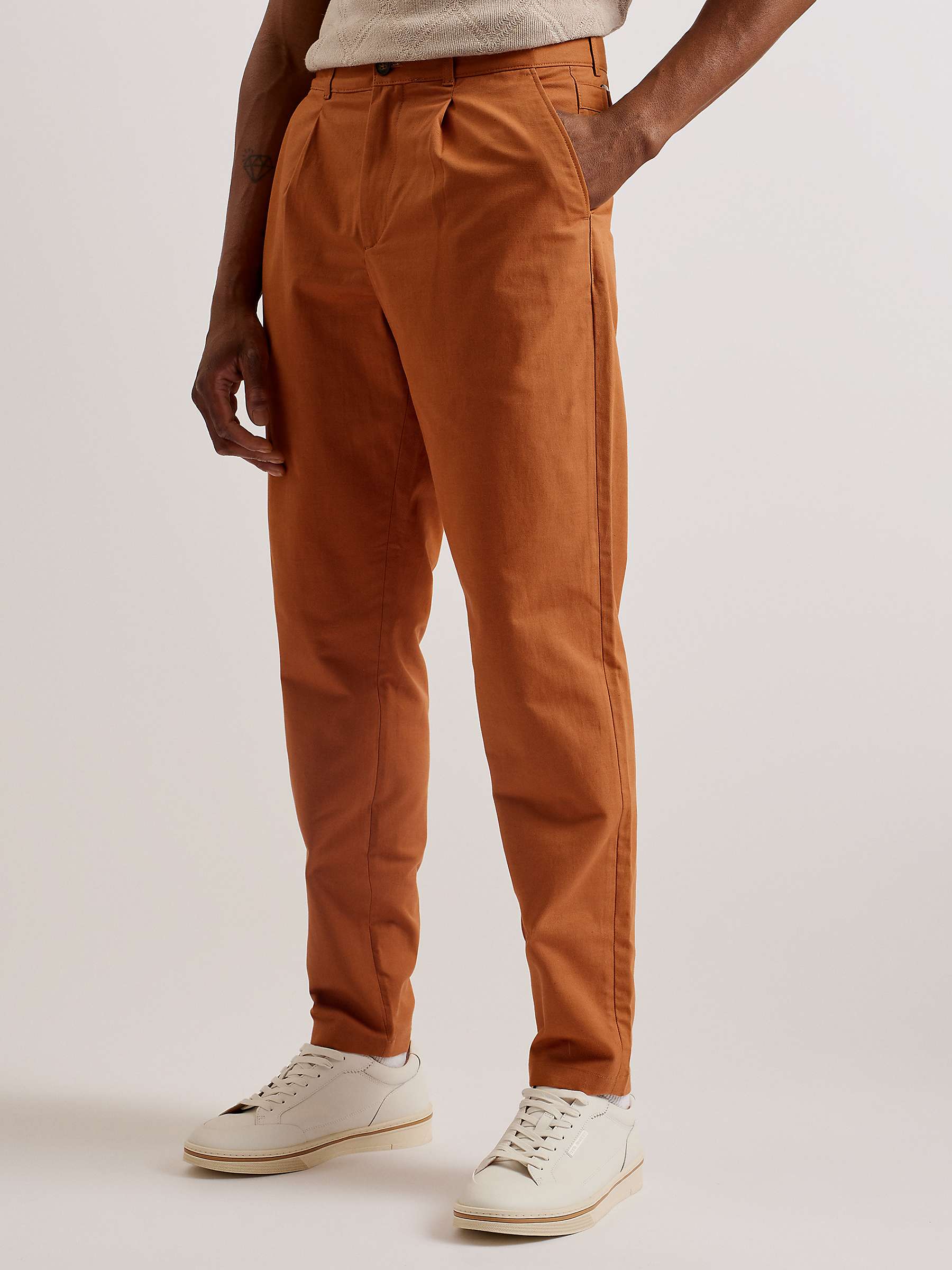 Buy Ted Baker Holmer Single Pleat Tapered Fit Trousers Online at johnlewis.com