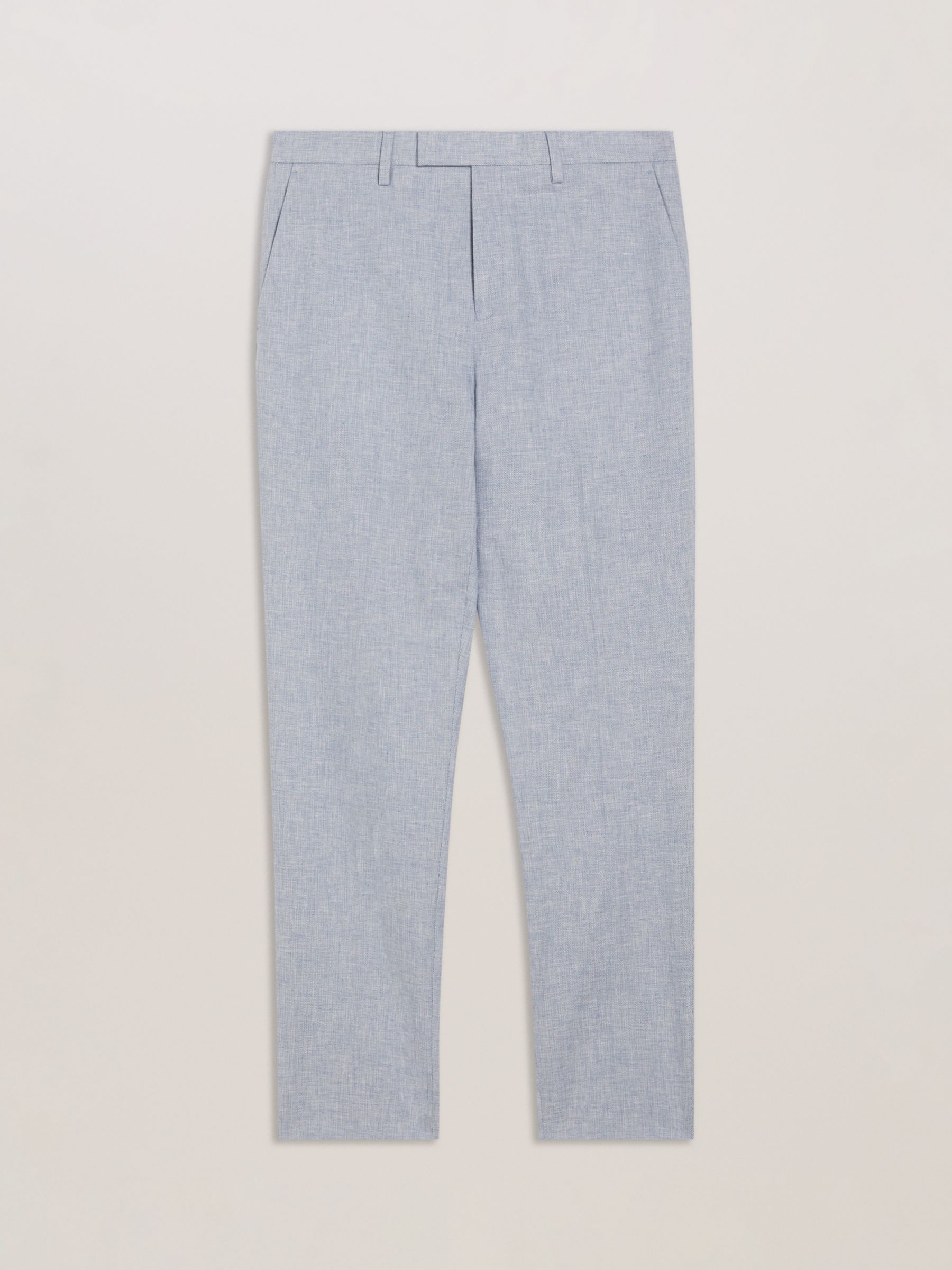 Ted Baker Damaskt Slim Cotton Linen Trousers, Blue Light, 28R