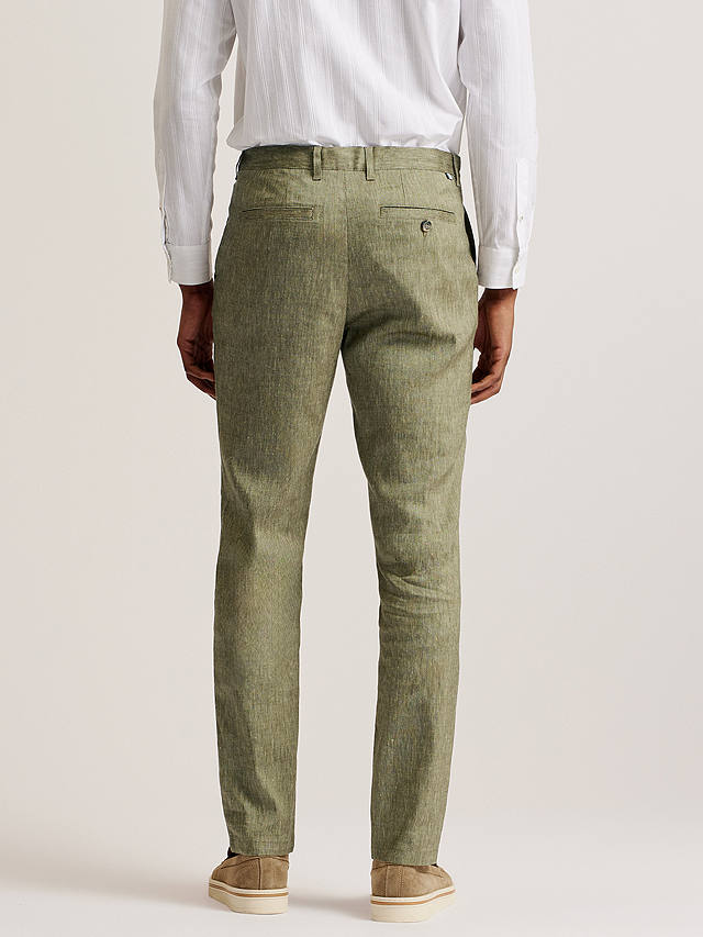 Ted Baker Majo Linen Blend Trousers, Mid Green