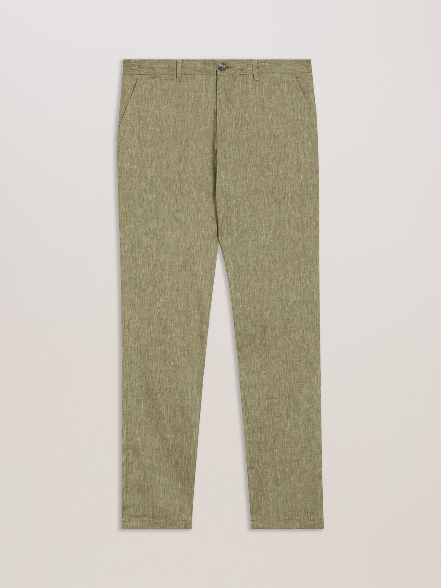 Buy Ted Baker Majo Linen Blend Trousers, Mid Green Online at johnlewis.com