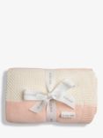 The Little Tailor Stripe Super Soft Textured Cotton Knit Baby Blanket, Pink