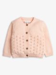 The Little Tailor Baby Cotton Pointelle Knit Cardigan, Pink