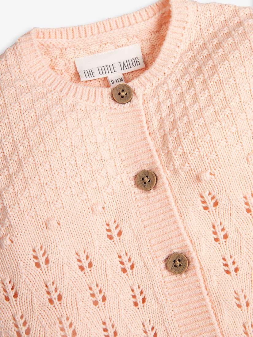 Buy The Little Tailor Baby Cotton Pointelle Knit Cardigan, Pink Online at johnlewis.com