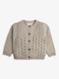 The Little Tailor Baby Cotton Pointelle Knit Cardigan, Fawn