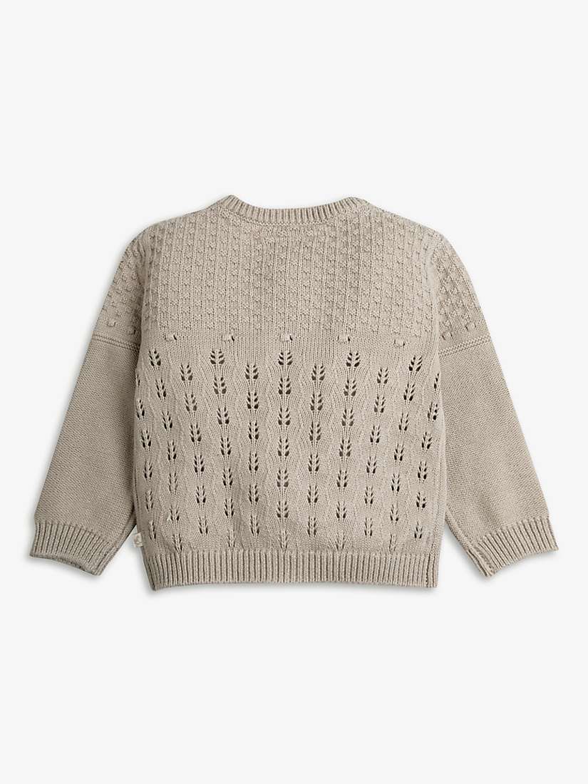 Buy The Little Tailor Baby Cotton Pointelle Knit Cardigan, Fawn Online at johnlewis.com
