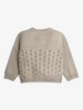 The Little Tailor Baby Cotton Pointelle Knit Cardigan, Fawn