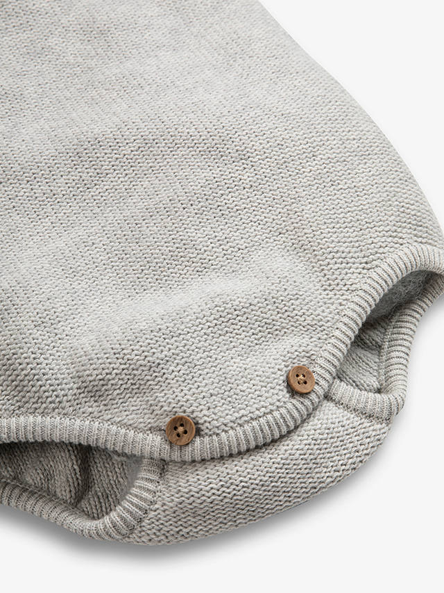 The Little Tailor Baby Cotton Knit Romper, Grey