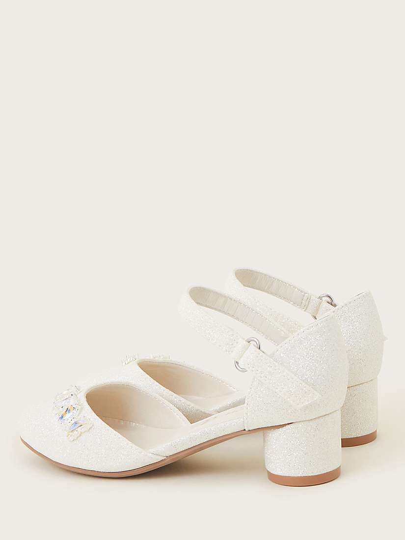 Buy Monsoon Kids' Coco Butterfly Two-Part Heeled Shoes, Ivory Online at johnlewis.com