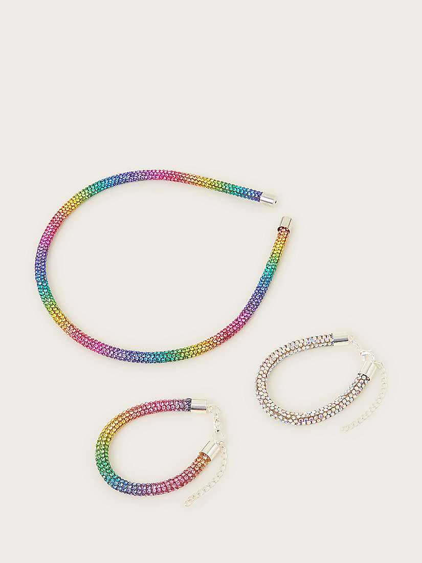 Buy Monsoon Kids' Rainbow Dazzle Headband & Bracelet Set, Multi Online at johnlewis.com