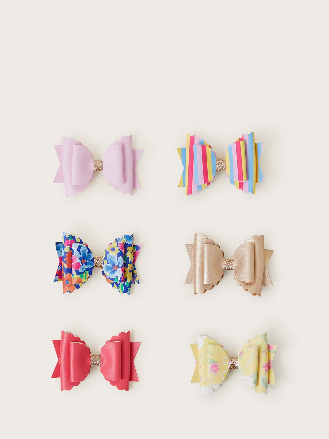 Monsoon Kids' Bowtique Hair Clip Set, Pack Of 6, Multi, One Size