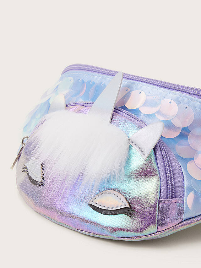 Monsoon Kids' Jazzy Unicorn Bum Bag, Lilac