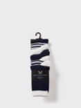 Crew Clothing Kids' Logo Ankle Socks, Navy Blue/Multi