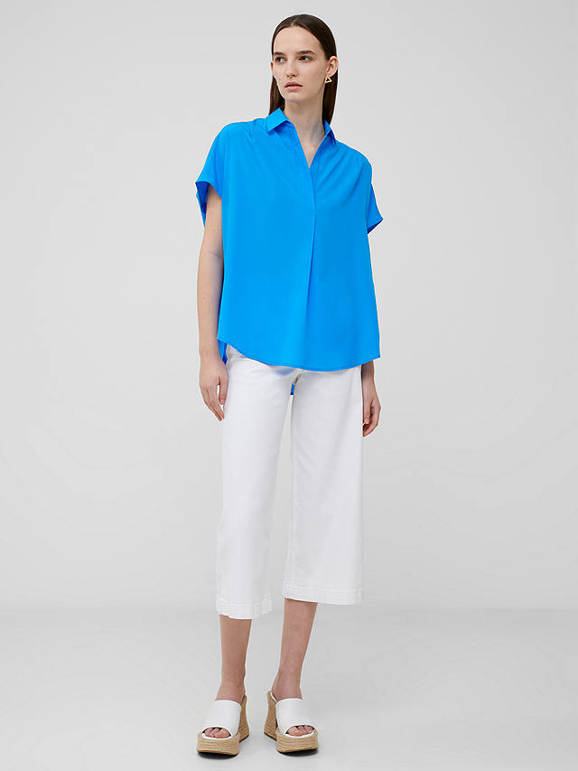 French Connection Crepe Sleeveless Blouse, Blue Sea Star