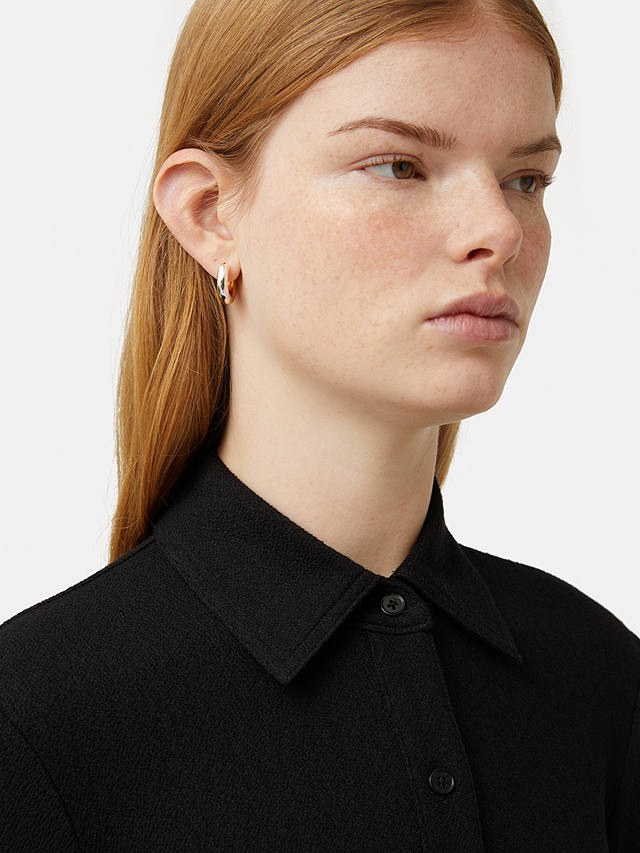 Jigsaw Textured Midi Shirt Dress, Black