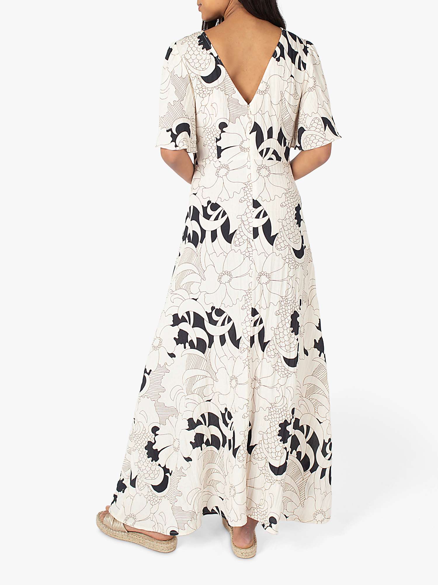 Buy Traffic People Deanie Loomis Rene Linen Blend Maxi Dress, Black/White Online at johnlewis.com