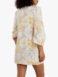 Traffic People Deanie Loomis Mia Linen Blend Mini Dress, , Mustard/Multi