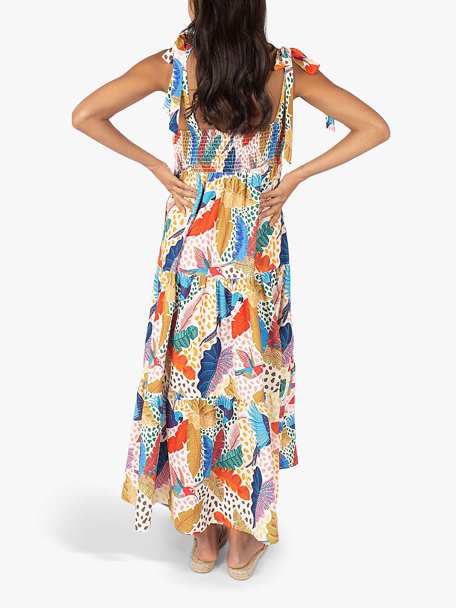 Buy Traffic People Lily Pretty Boy Linen Blend Maxi Dress, White/Multi Online at johnlewis.com
