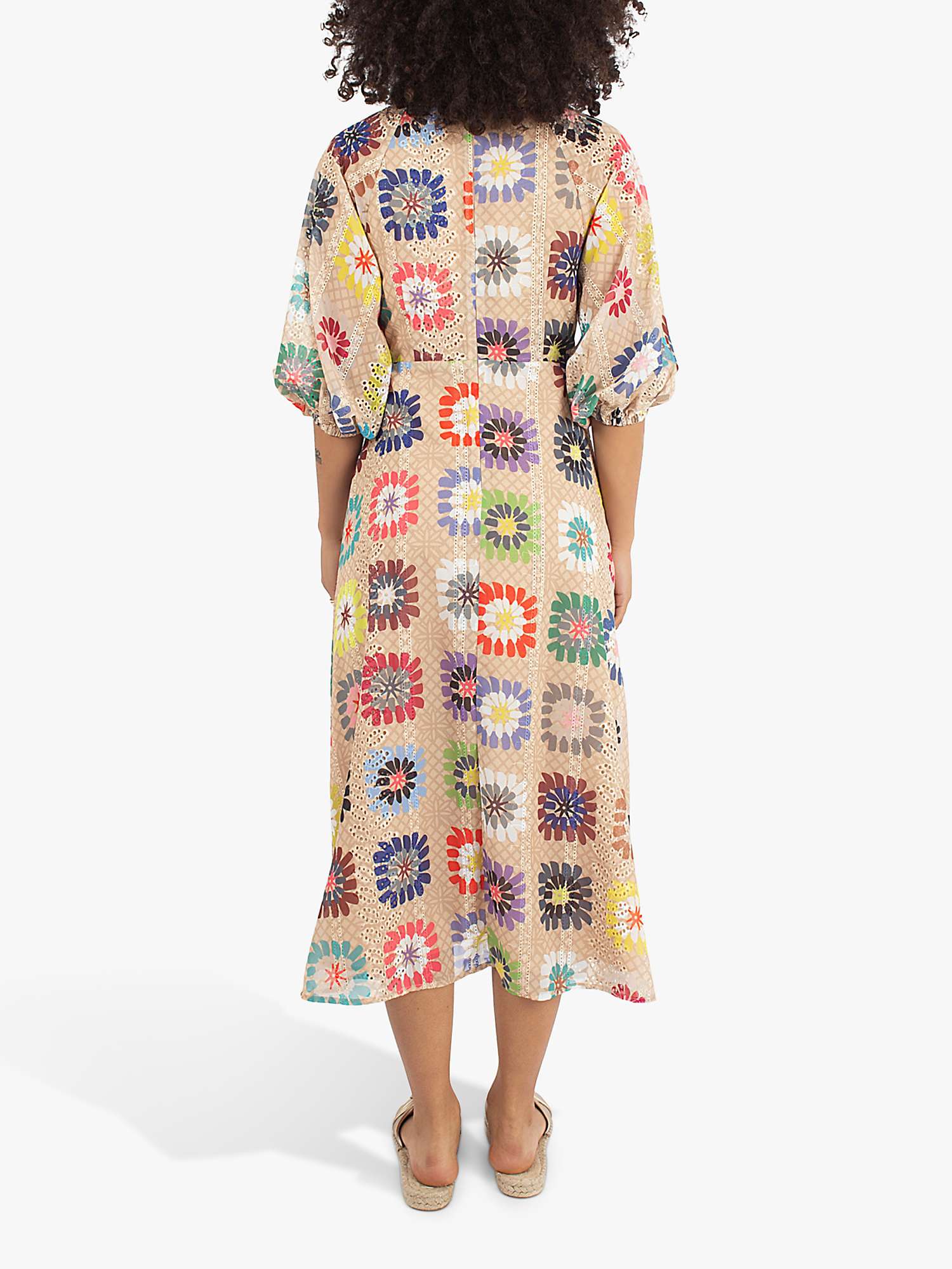 Buy Traffic People Gloria Dream Catcher Abstract Print Midi Dress, Brown/Multi Online at johnlewis.com