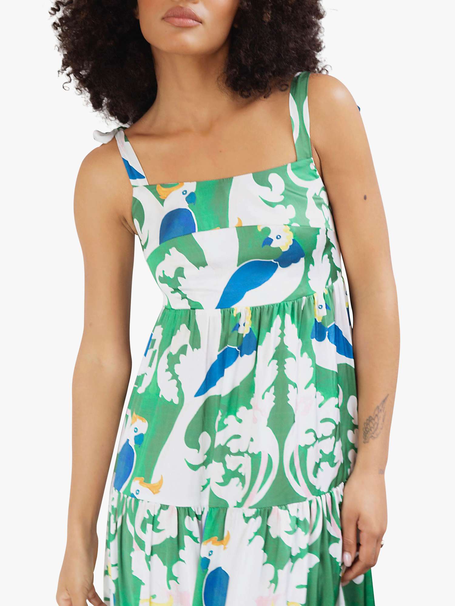 Buy Traffic People The Big Year Lily Silk Blend Dress, Green Online at johnlewis.com