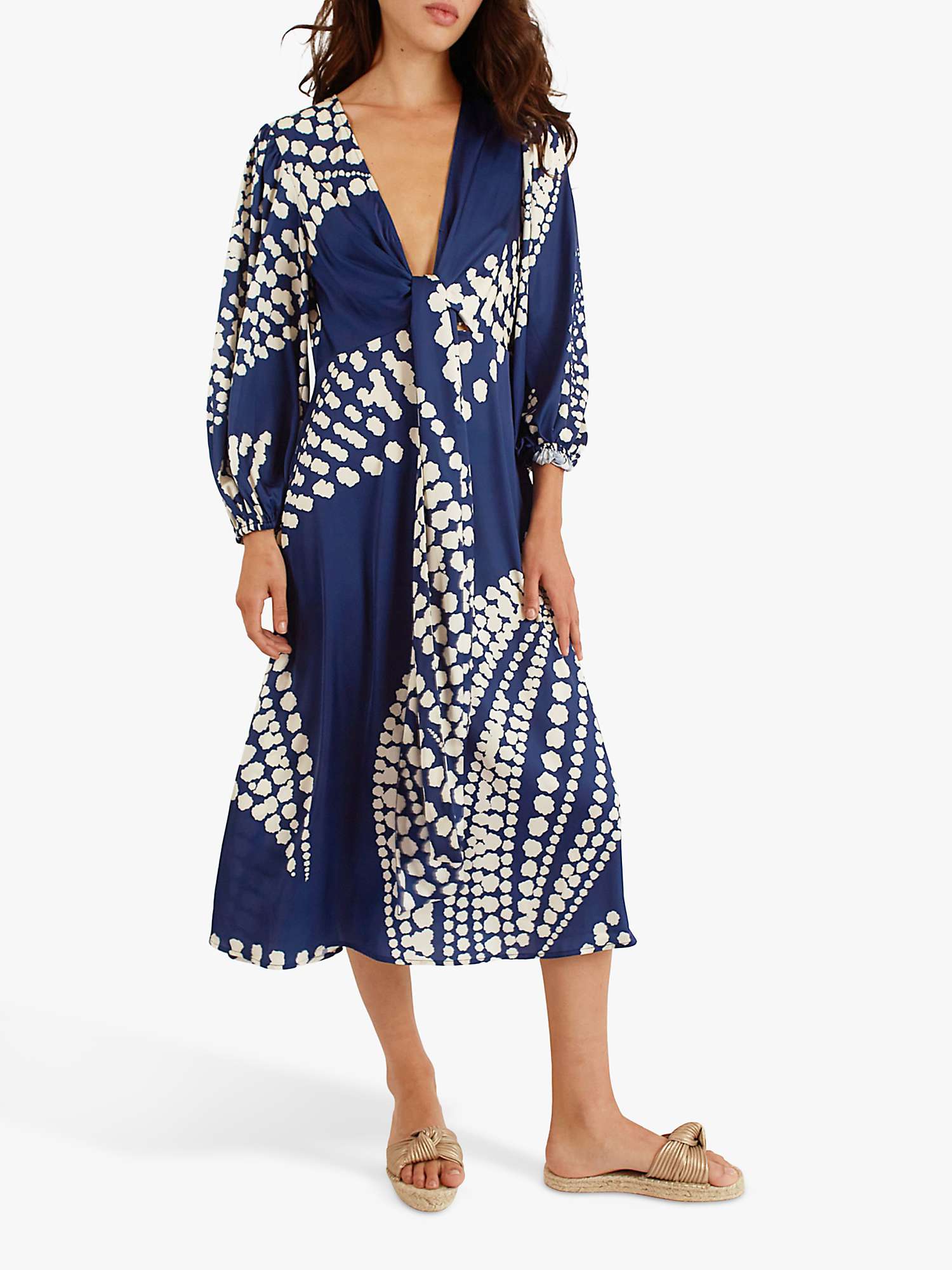 Buy Traffic People The Odes Betsy Silk Blend Dress, Blue Online at johnlewis.com