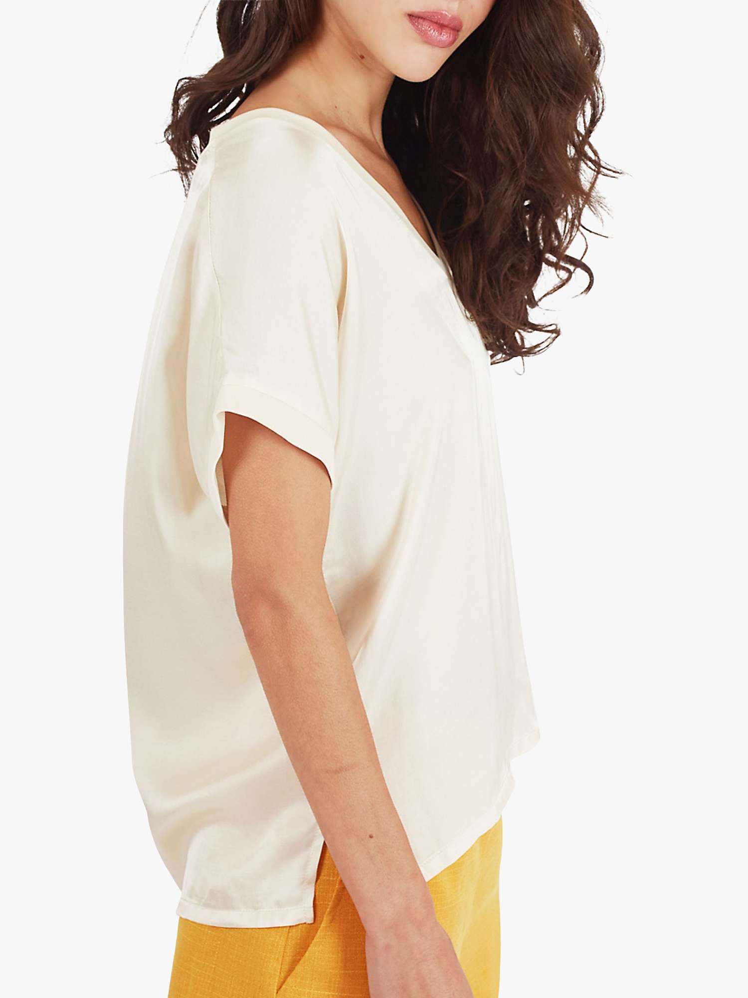Buy Traffic People In Plain Sight Silk Blend Slouch T-Shirt, Cream Online at johnlewis.com