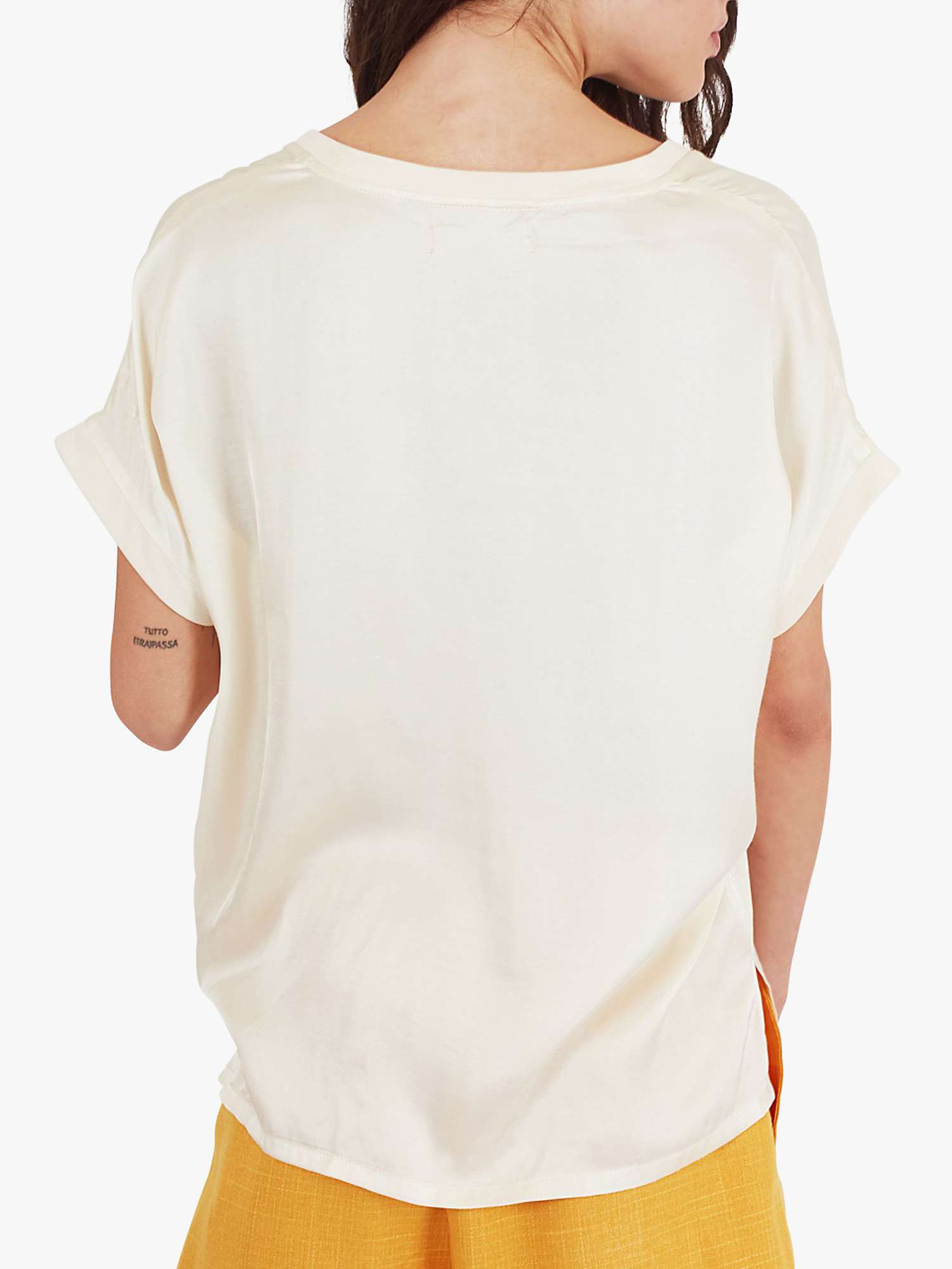 Buy Traffic People In Plain Sight Silk Blend Slouch T-Shirt, Cream Online at johnlewis.com