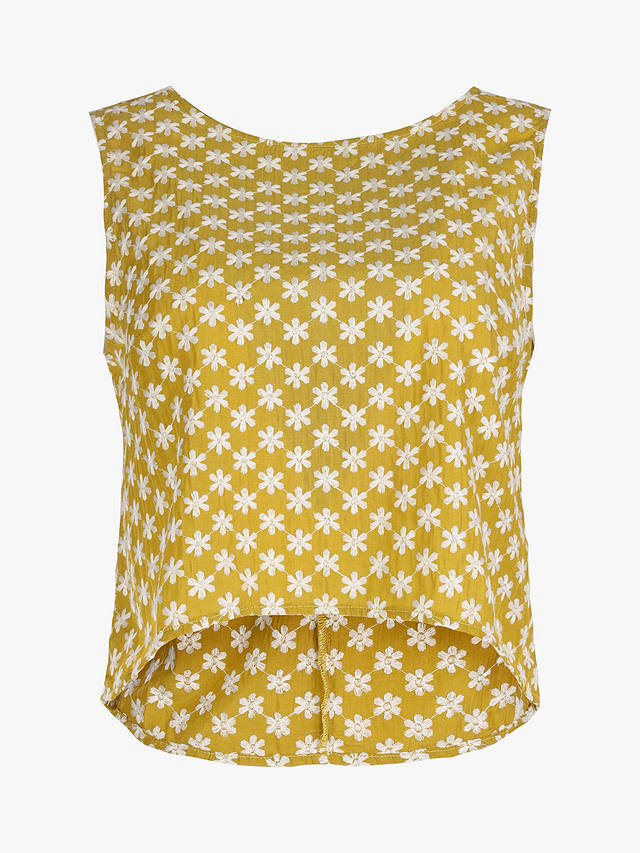 Traffic People The Chorus Evie Ditsy Floral Crop Top, Yellow/White