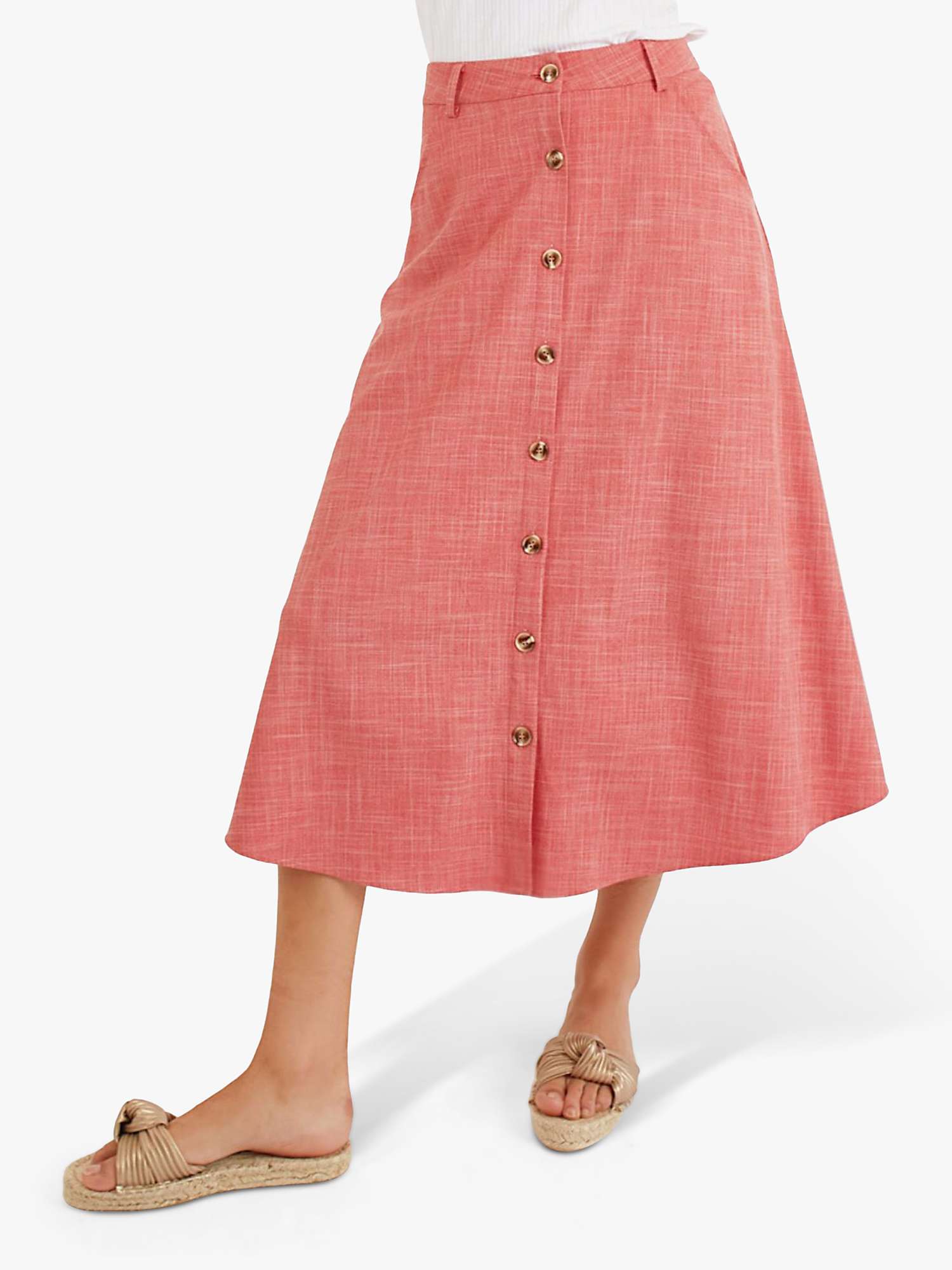 Buy Traffic People Bacall Peppermint Soda A-Line Midi Skirt, Red Online at johnlewis.com