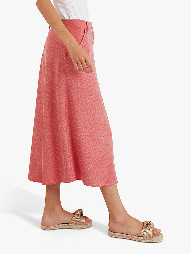 Traffic People Bacall Peppermint Soda A-Line Midi Skirt, Red
